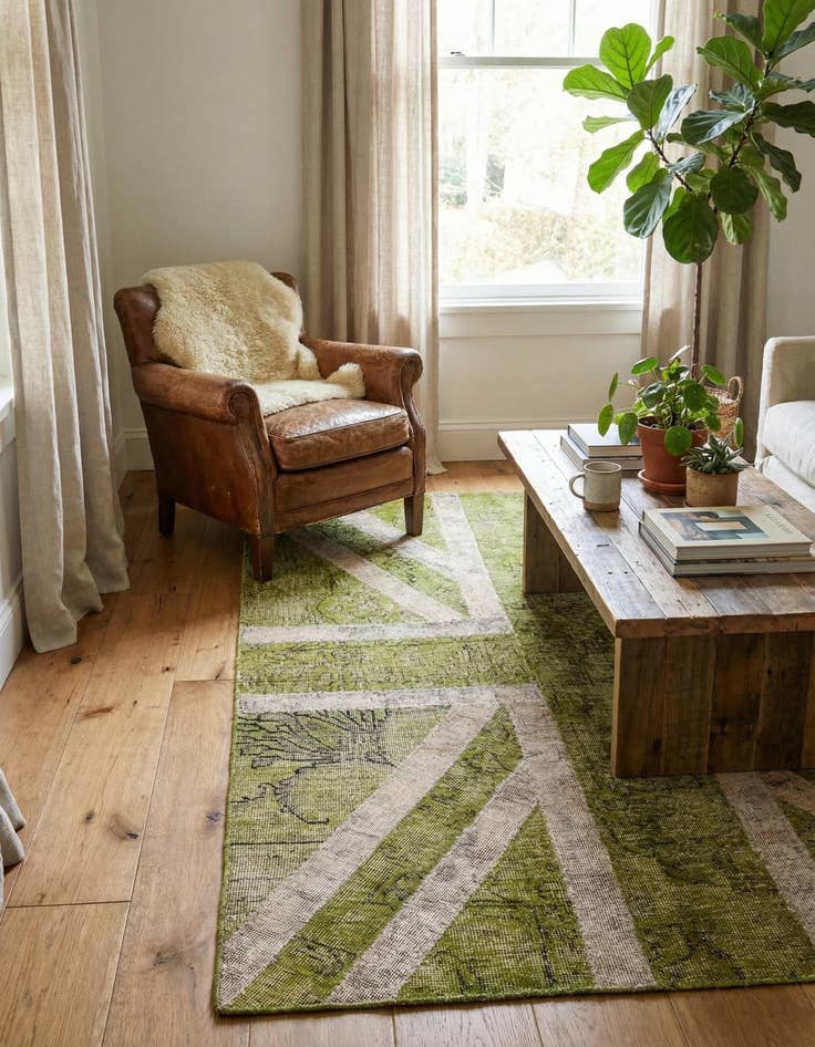 Detail image of 4' x 5' 10  Hand Knotted Ultra Vintage Persian Wool Rug