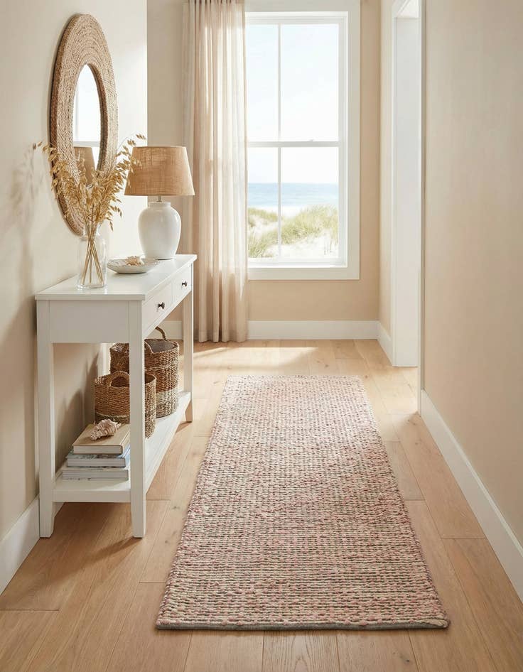 Detail image of 2' x 8'  Hand Woven Seaside Pearl Jute Runner Rug