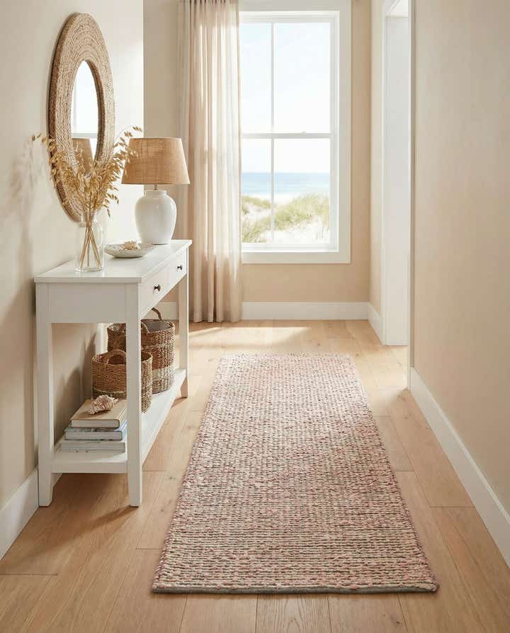 2' x 8' Hand Woven Seaside Pearl Jute Runner Rug