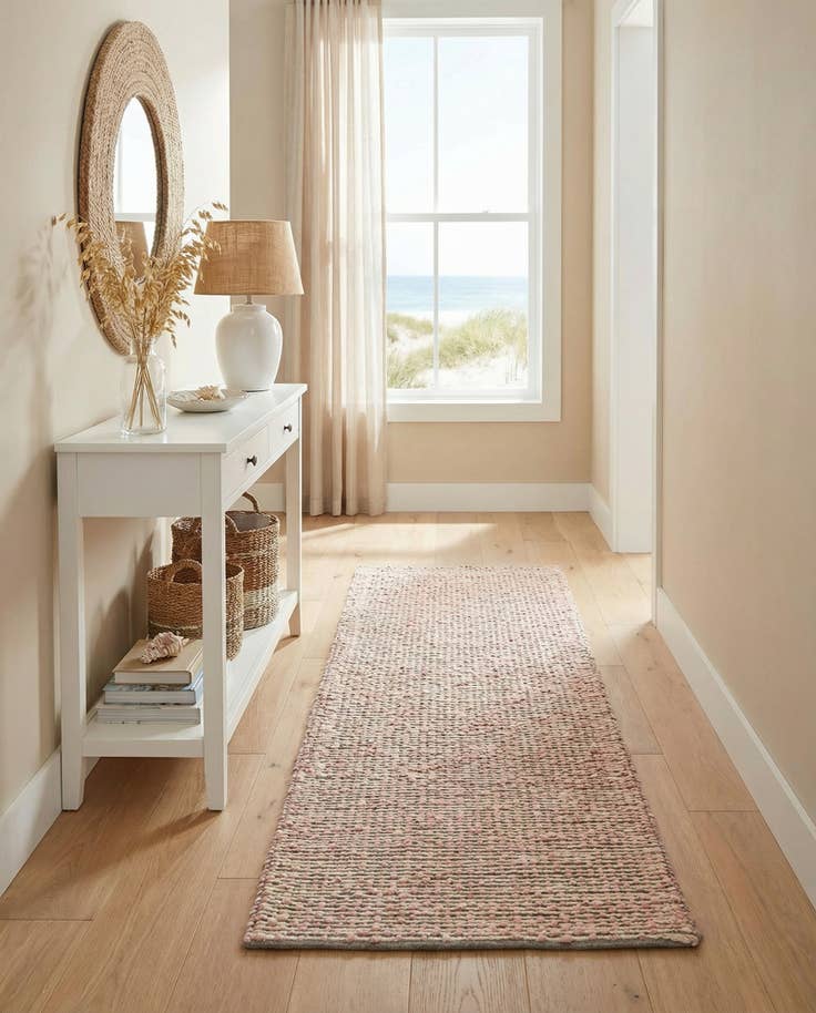 Detail image of 2' x 8' Hand Woven Seaside Pearl Jute Runner Rug