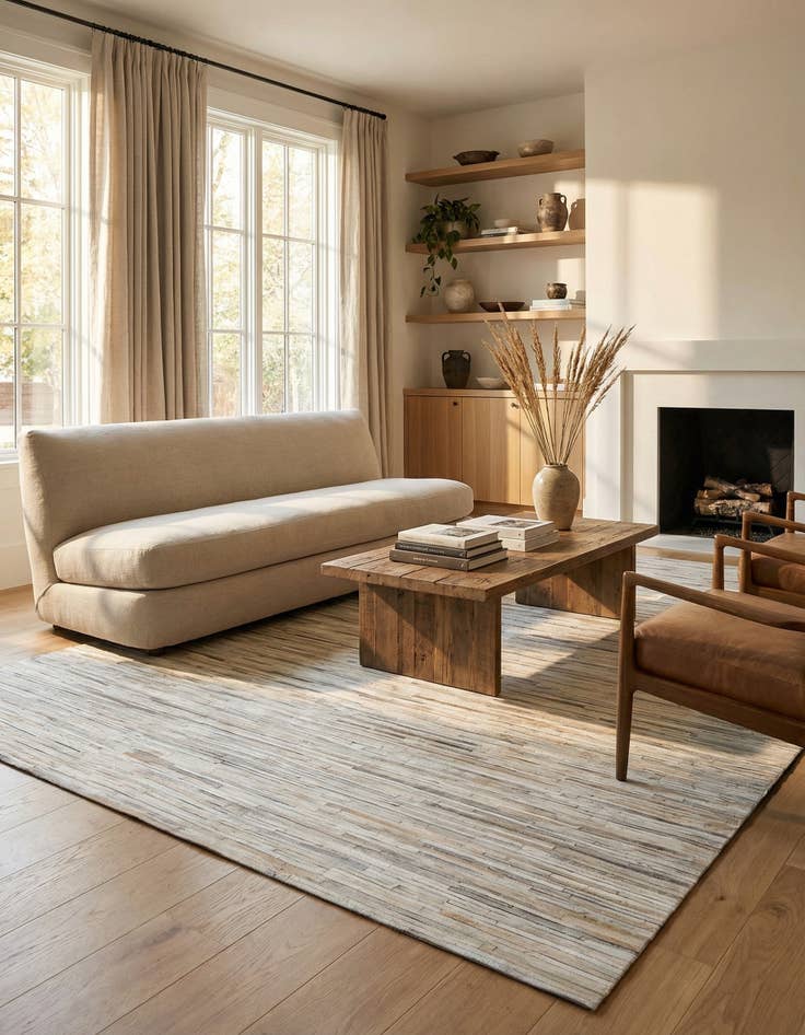 Detail image of  5' 1 x 8' Cowhide - Patchwork Rug