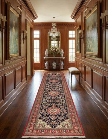 2' 7 x 16' 2 Hand Knotted Qom Persian Wool Runner Rug