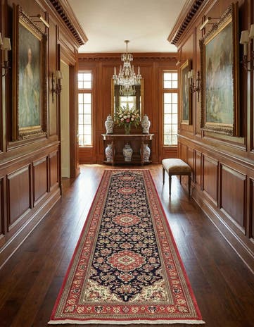 2' 7 x 16' 2 Hand Knotted Qom Persian Wool Runner Rug