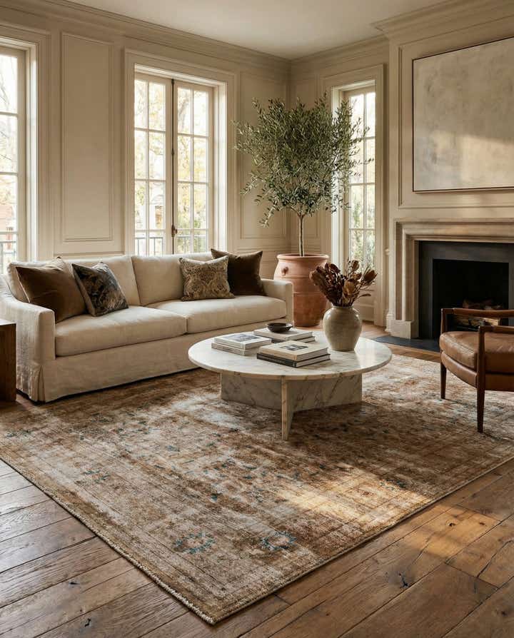 6' 8 x 10' Hand Knotted Ultra Vintage Persian Wool Rug