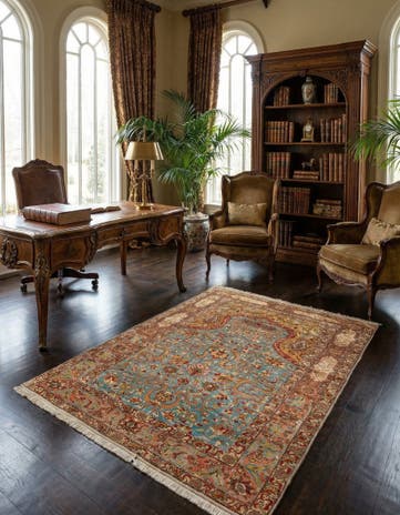 4' x 5' 8 Hereke Silk Rug