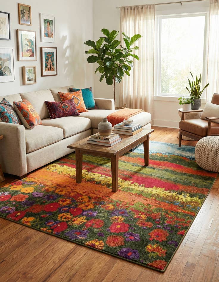 Detail image of  9' x 12' 2  Washable Hyacinth Rug