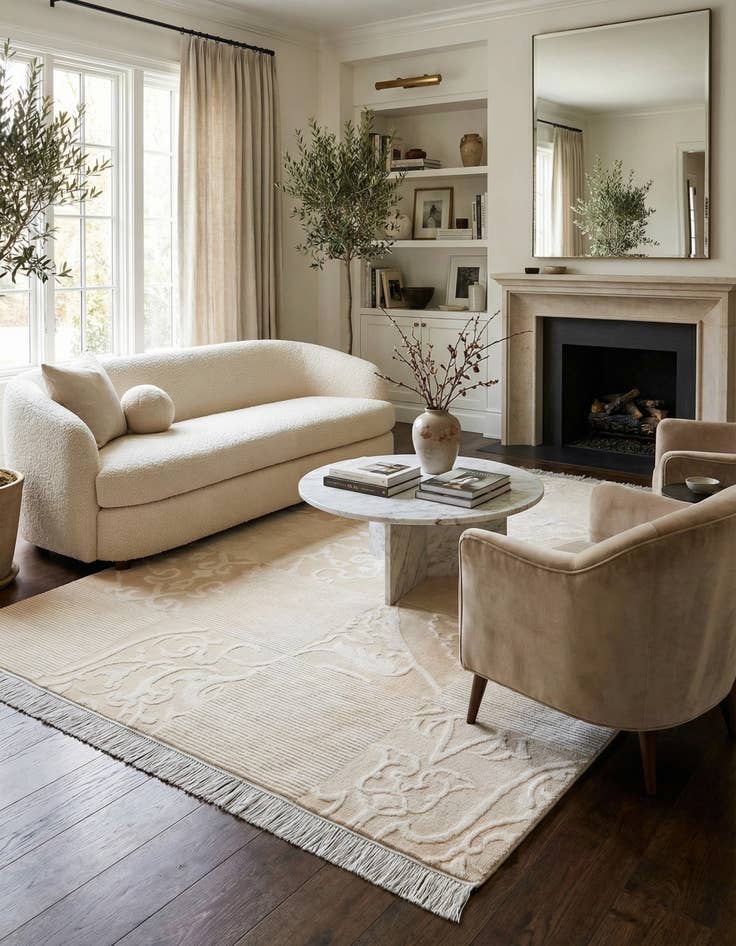 Detail image of 5' 9 x 8'  Hand Knotted Darya Wool Rug