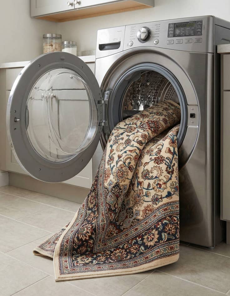 Detail image of  7' 10 x 10'  Washable Traditional Indoor / Outdoor Rug