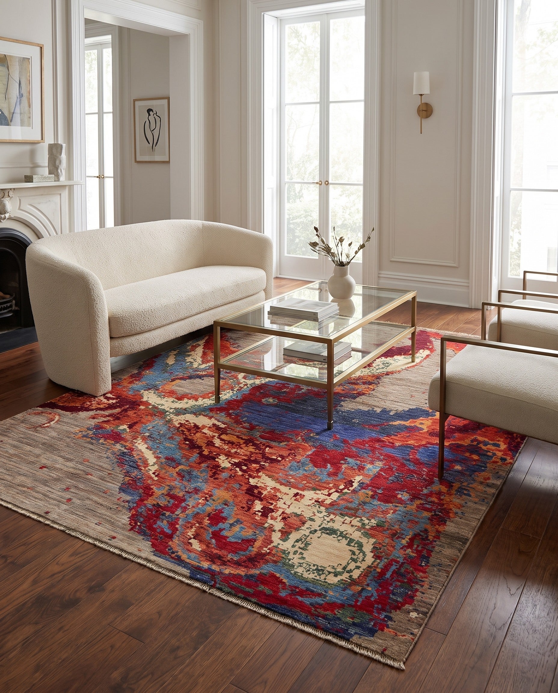5' 1 x 6' 8 Hand Knotted Modern Ziegler Rug