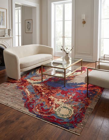 5' 1 x 6' 8 Hand Knotted Modern Ziegler Rug