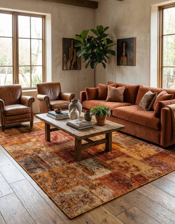 Detail image of  5' x 6' 5  Hand Knotted Ultra Vintage Persian Wool Rug