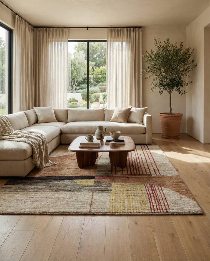 Detail image of 8' 5 x 9' 6 Hand Knotted Moroccan Wool Rug