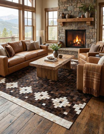 5' x 7' 11 Cowhide Stocks Rug