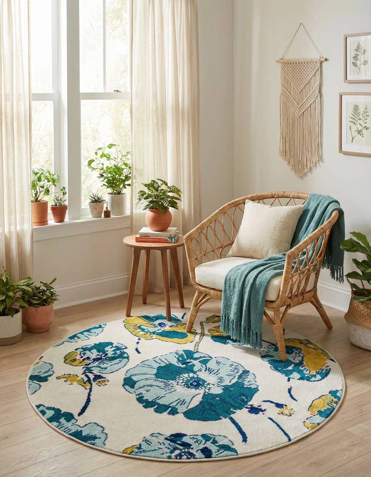 Detail image of 5' 3 x 5' 3 Bloom Round Rug