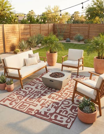 5' 3 x 7' Easy-Clean Modern Indoor / Outdoor Rug