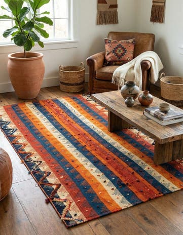 3' 9 x 7' 5 Jajim Wool Rug