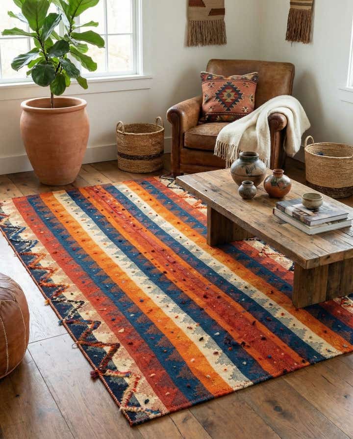 3' 9 x 7' 5 Jajim Wool Rug