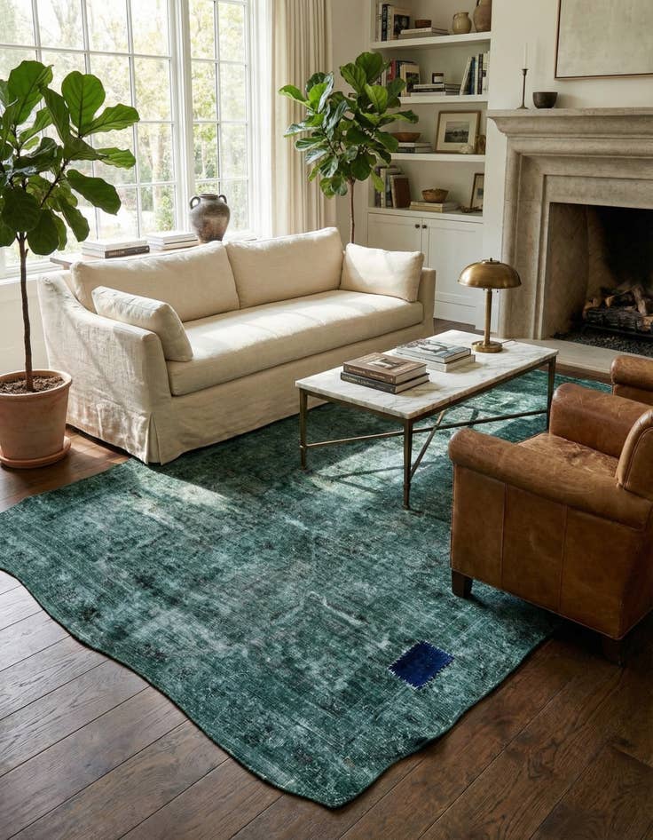 Detail image of 6' 1 x 9' 2  Hand Knotted Ultra Vintage Persian Wool Rug