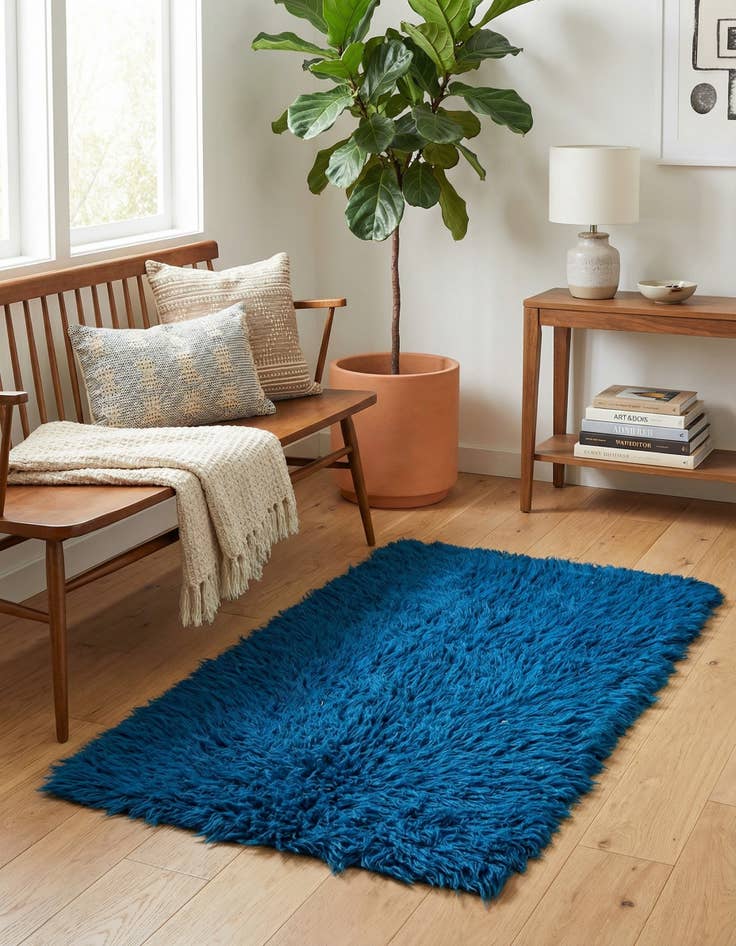 Detail image of 2' x 3' 8  Hand Knotted Moroccan Wool Rug