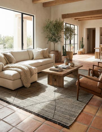 7' 2 x 9' 8 Hand Knotted Moroccan Wool Rug
