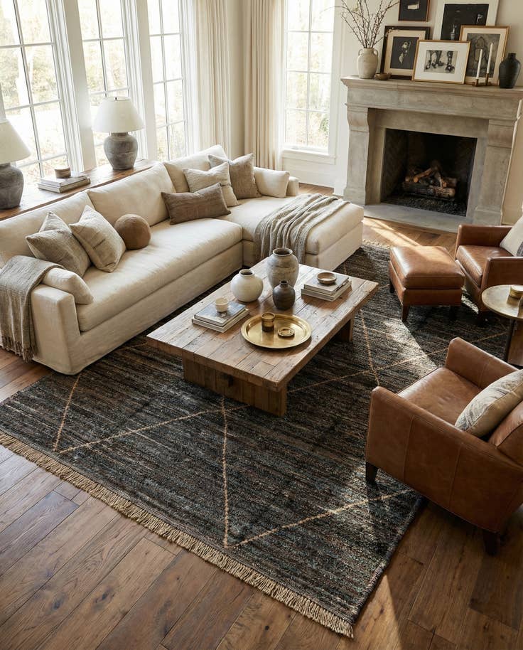 Detail image of 8' 10 x 12' 8 Hand Knotted Moroccan Wool Rug