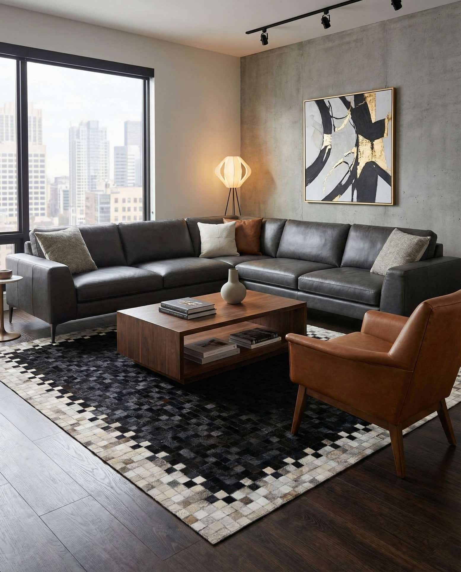 5' 2 x 8' Cowhide - Patchwork Rug