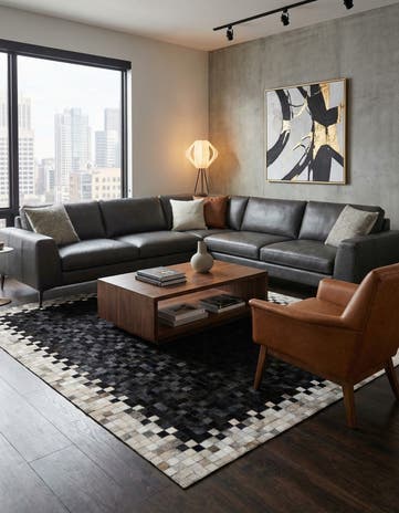 5' 2 x 8' Cowhide - Patchwork Rug