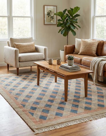 4' 7 x 6' 4 Hand Knotted Tibet Wool Rug