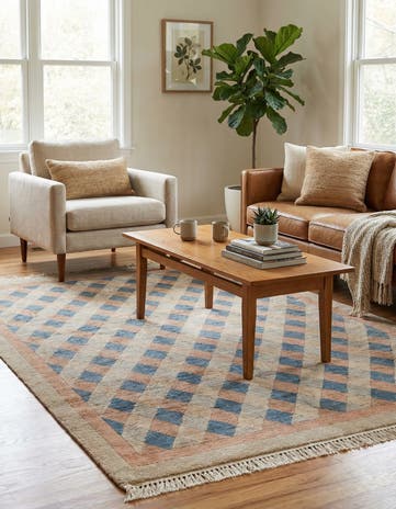 4' 7 x 6' 4 Hand Knotted Tibet Wool Rug