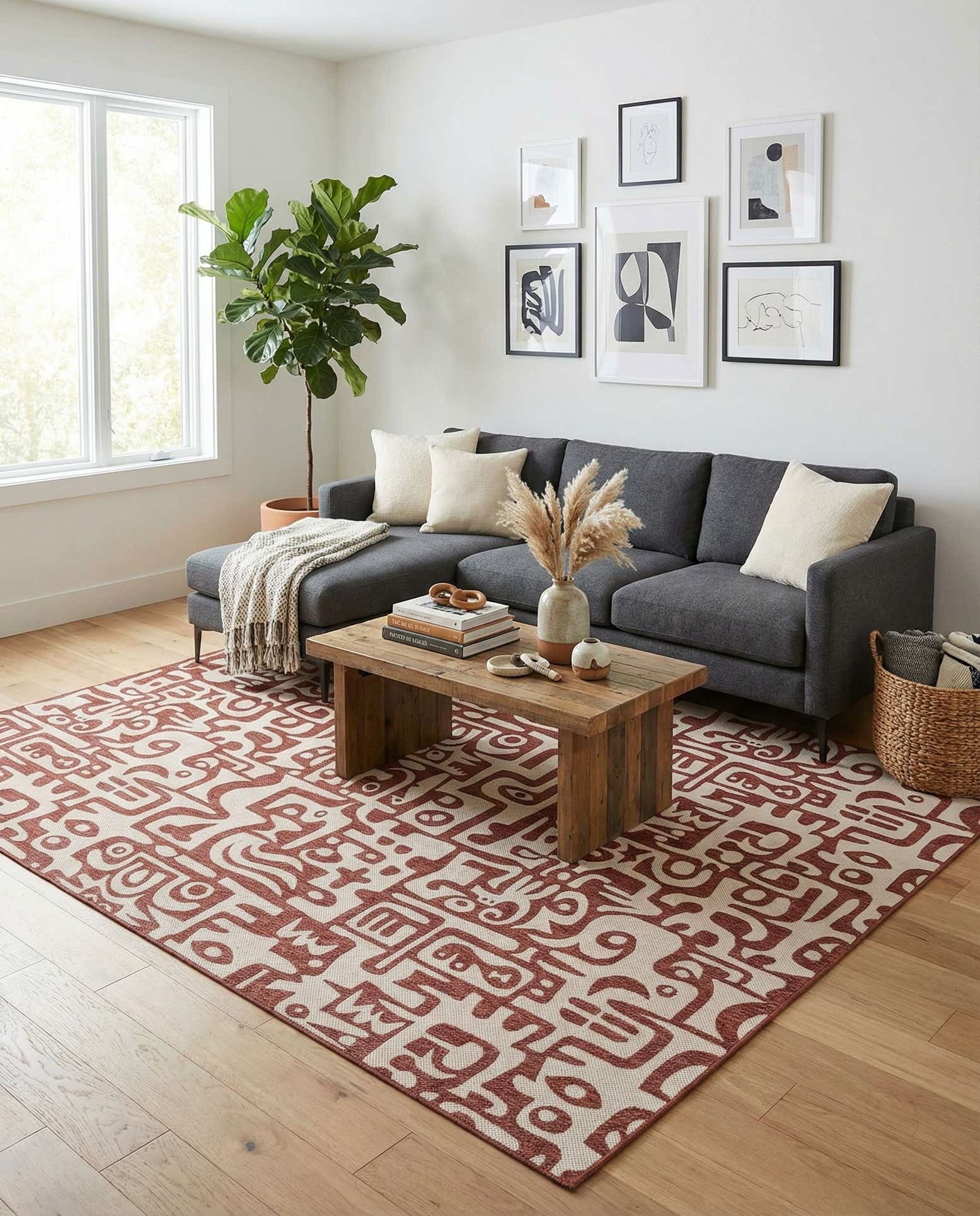 10' x 14' Easy-Clean Modern Indoor / Outdoor Rug
