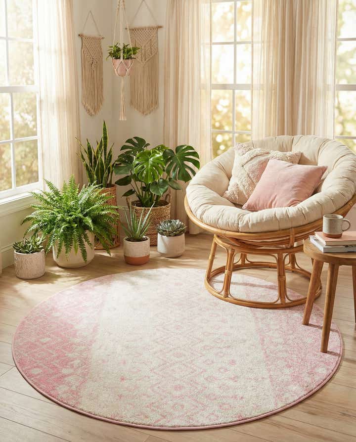 5' 3 x 5' 3 Moroccan Trellis Round Rug