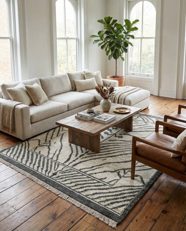 Detail image of 8' 3 x 10' 6 Hand Knotted Moroccan Wool Rug