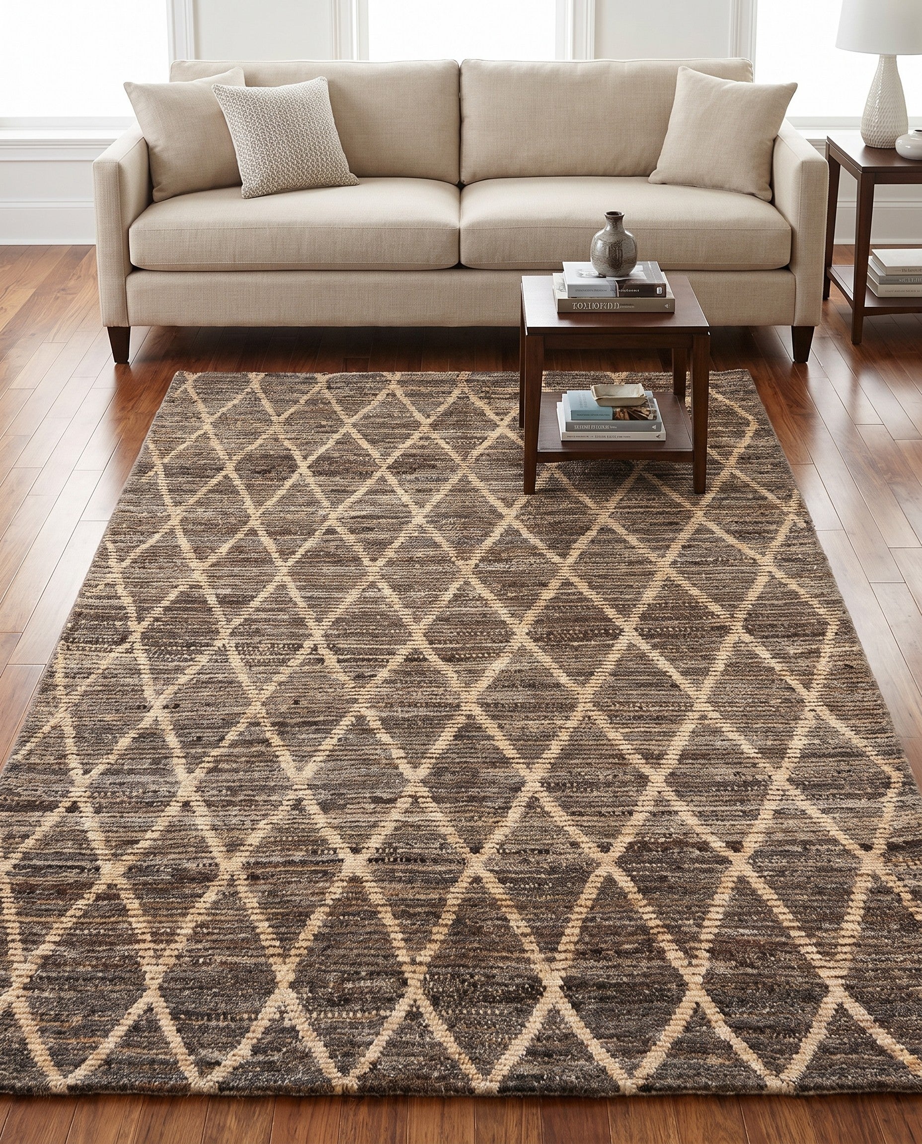 4' 9 x 6' 8 Hand Knotted Moroccan Wool Rug
