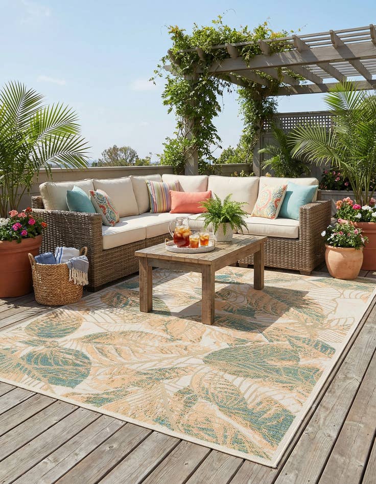 Detail image of  9' x 12'  Washable Baja Indoor / Outdoor Rug