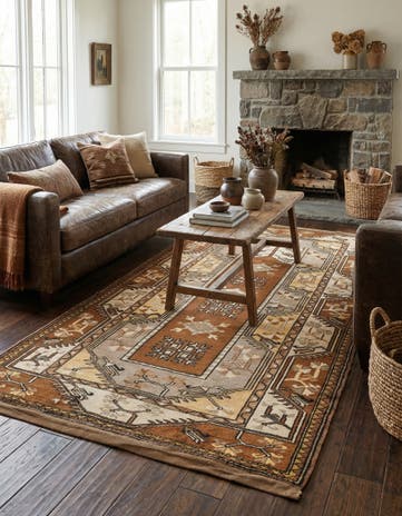4' x 7' 6 Hand Knotted Kars Wool Rug