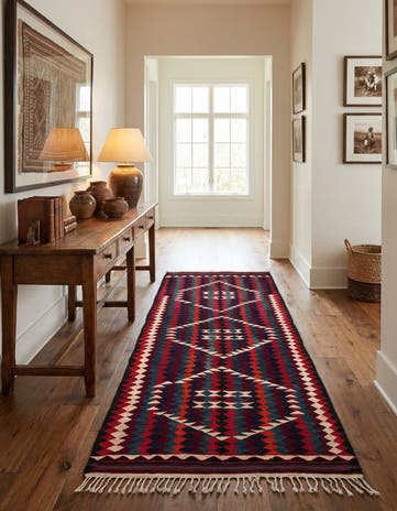4' 10 x 8' 10 Hand Woven Kilim Fars Wool Runner Rug