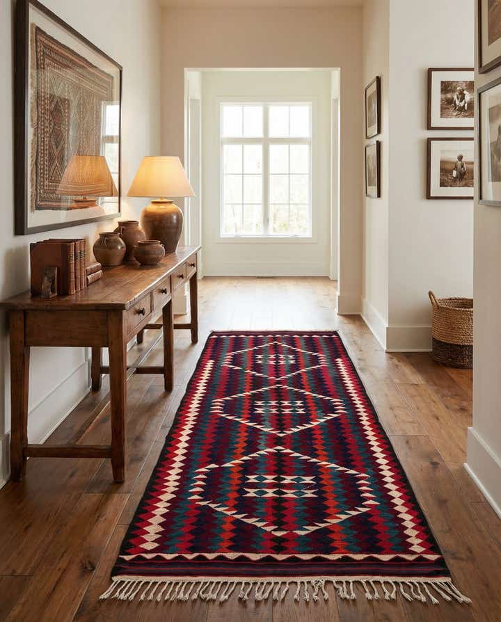 4' 10 x 8' 10 Hand Woven Kilim Fars Wool Runner Rug