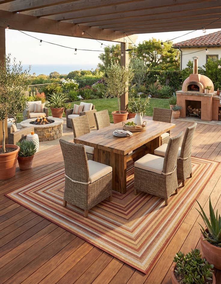 Detail image of 10' x 13'  Washable Baja Indoor / Outdoor Rug