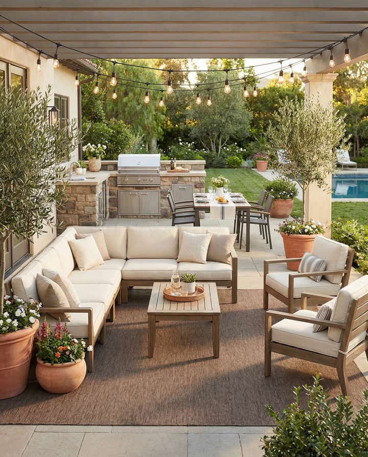 13' x 13' Easy-Clean Solid Indoor / Outdoor Square Rug