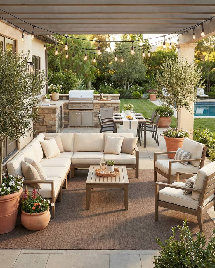 Detail image of 13' x 13' Easy-Clean Solid Indoor / Outdoor Square Rug