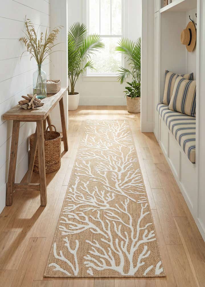 2' 7 x 12' Easy-Clean Coastal Indoor / Outdoor Runner Rug