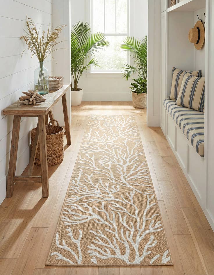 Detail image of  2' 7 x 12'  Washable Coastal Indoor / Outdoor Runner Rug