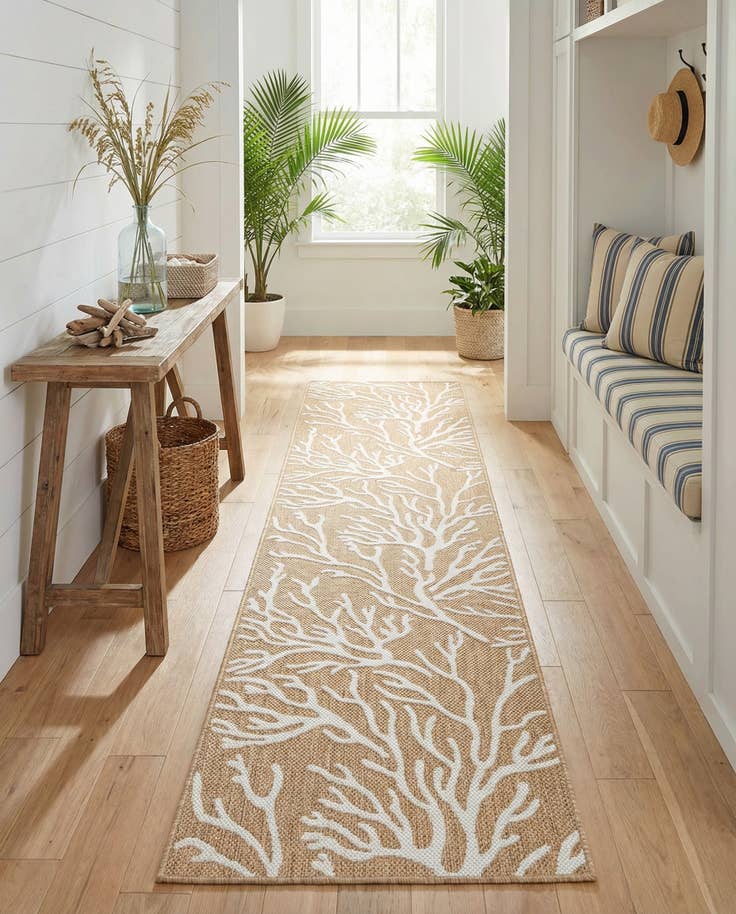 Detail image of 2' 7 x 12' Easy-Clean Coastal Indoor / Outdoor Runner Rug