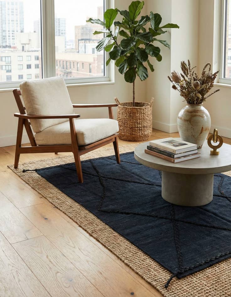 Detail image of 4' 4 x 5' 10  Hand Woven Kilim Modern Wool Rug