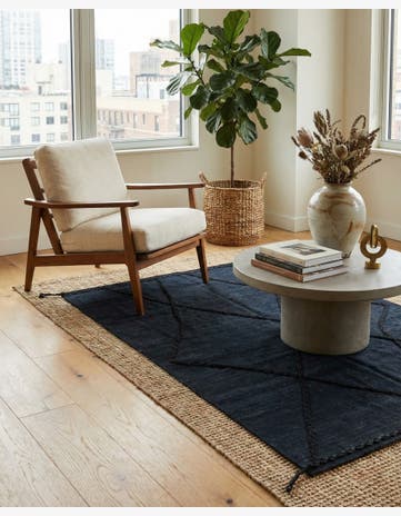 4' 4 x 5' 10 Hand Woven Kilim Modern Wool Rug