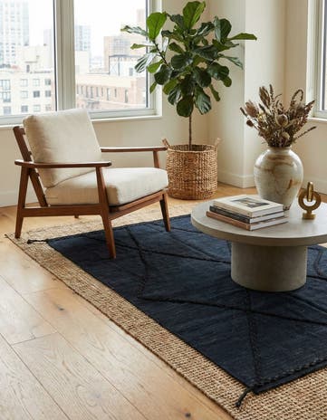 4' 4 x 5' 10 Hand Woven Kilim Modern Wool Rug