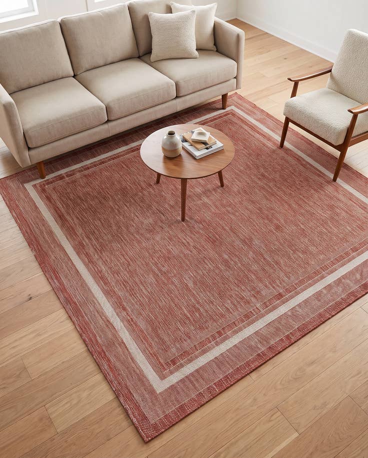 Detail image of 7' 10 x 7' 10 Easy-Clean Border Indoor / Outdoor Square Rug