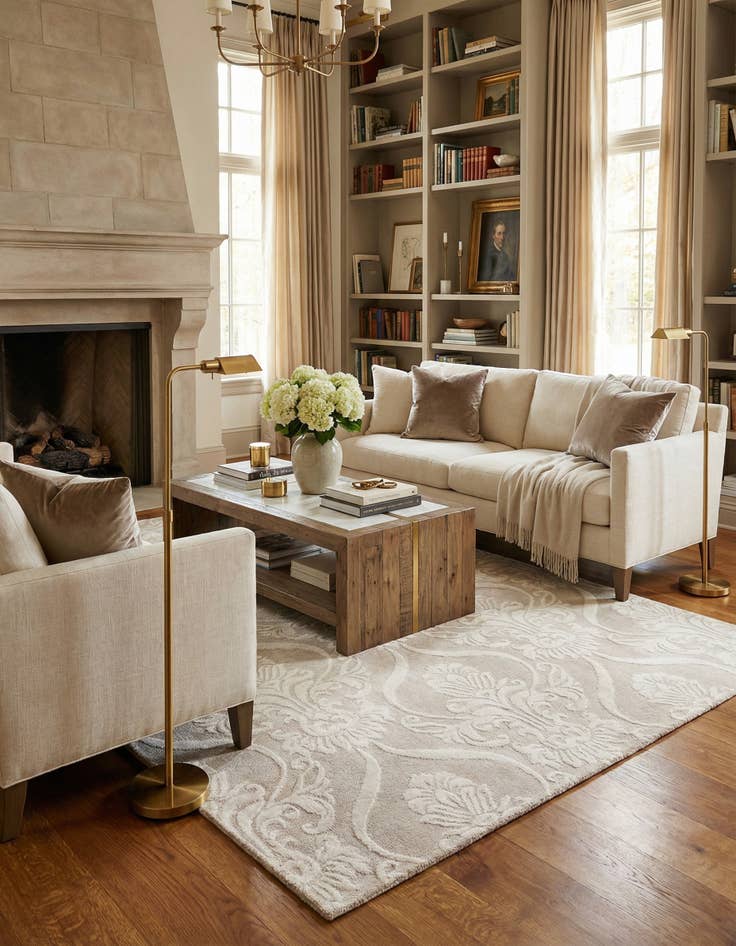 Detail image of  5' 10 x 8' 2  Hand Knotted Darya Wool Rug