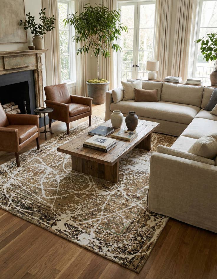 Detail image of 8' 10 x 12'  Hand Knotted Ultra Vintage Persian Wool Rug