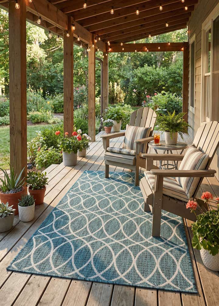 3' x 5' 3 Easy-Clean Trellis Indoor / Outdoor Rug